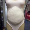 8 month pregnancy belly with third layer of fiber-filled cotton batting.  Front view.